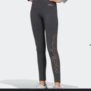 Adidas Women's ESSENTIALS COTTON TIGHTS Charcoal/Copper Metal Sz M NWT